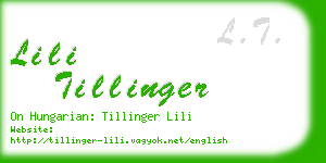 lili tillinger business card